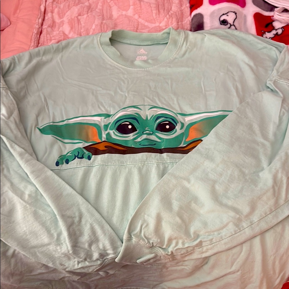Disney Light Green Grogu Long Sleeve Tee
